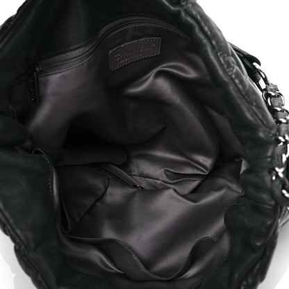 Chanel Iridescent Calfskin Bubble Quilt Hobo Black 4 of 9