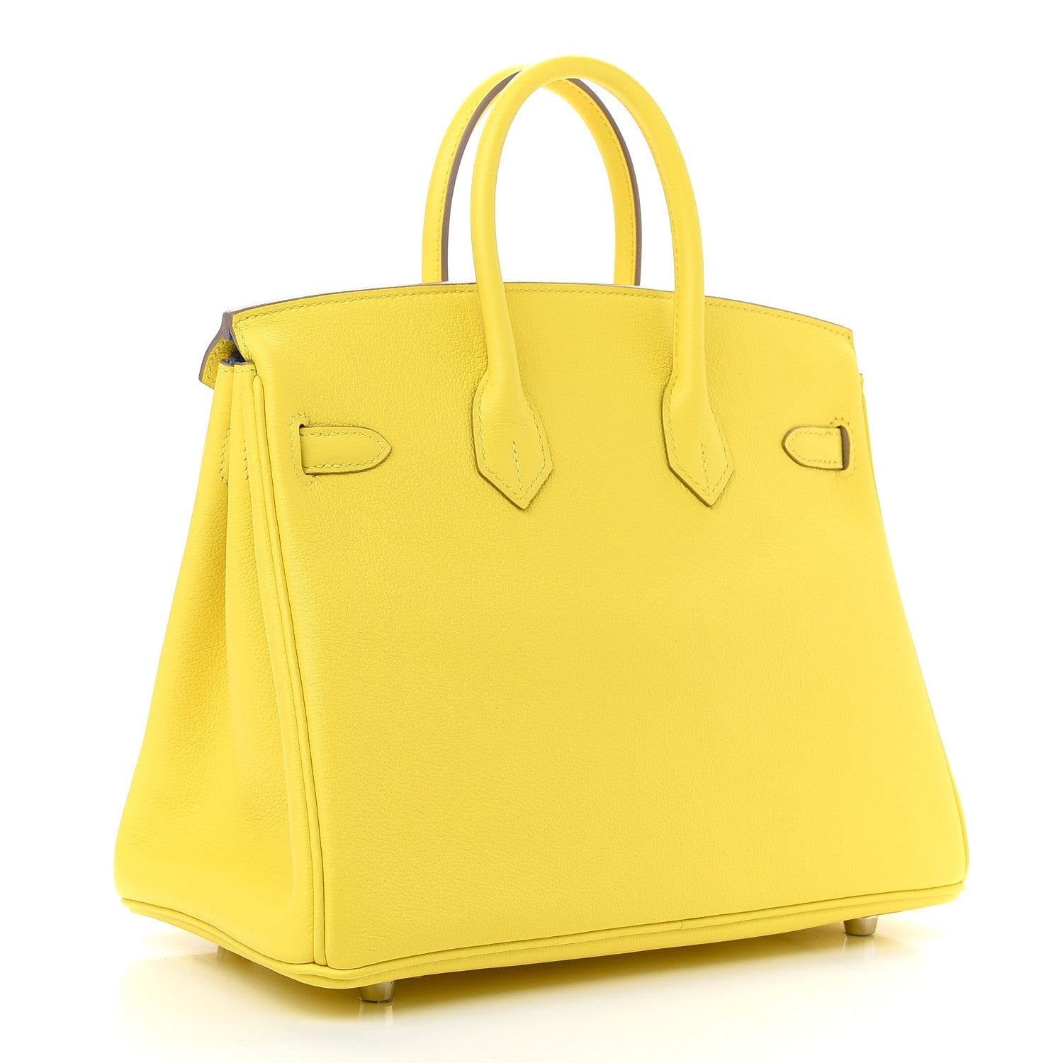 Hermes Taurillon Novillo Verso Birkin 25 Lime Bleuet 2 of 8