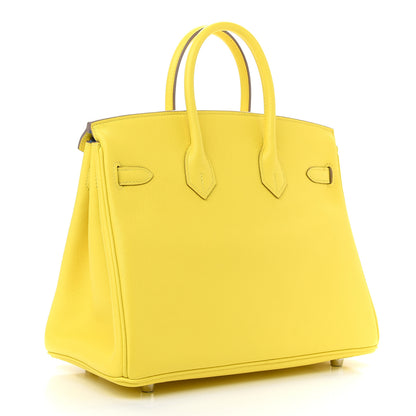 Hermes Taurillon Novillo Verso Birkin 25 Lime Bleuet 2 of 8