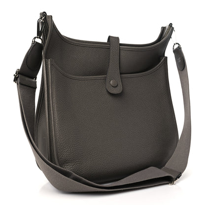 Hermes Taurillon Clemence Evelyne III GM Etoupe 3 of 11