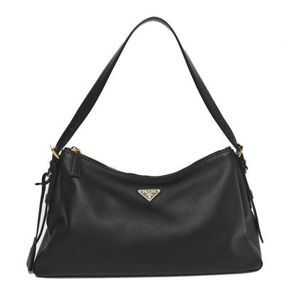 Prada Soft Calfskin Aimee Shoulder Bag Black 1 of 8