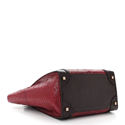 Celine Snakeskin Mini Luggage Red 4 of 10