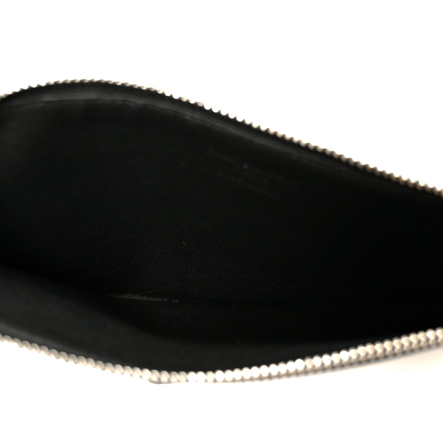 Grained Calfskin Zip Pouch Tech Card Holder Black