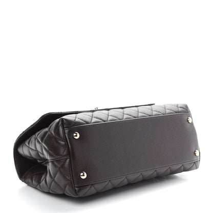 Chanel Caviar Quilted Small Coco Handle Flap Dark Brown 4 of 9