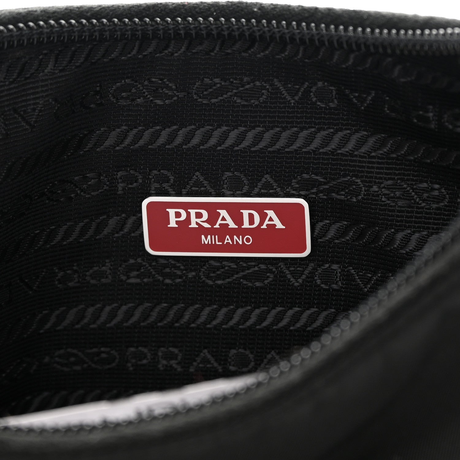 Prada Tessuto Nylon Saffiano Lunar New Year Mini Re-Edition 2000 Bag Black Fuoco 6 of 13
