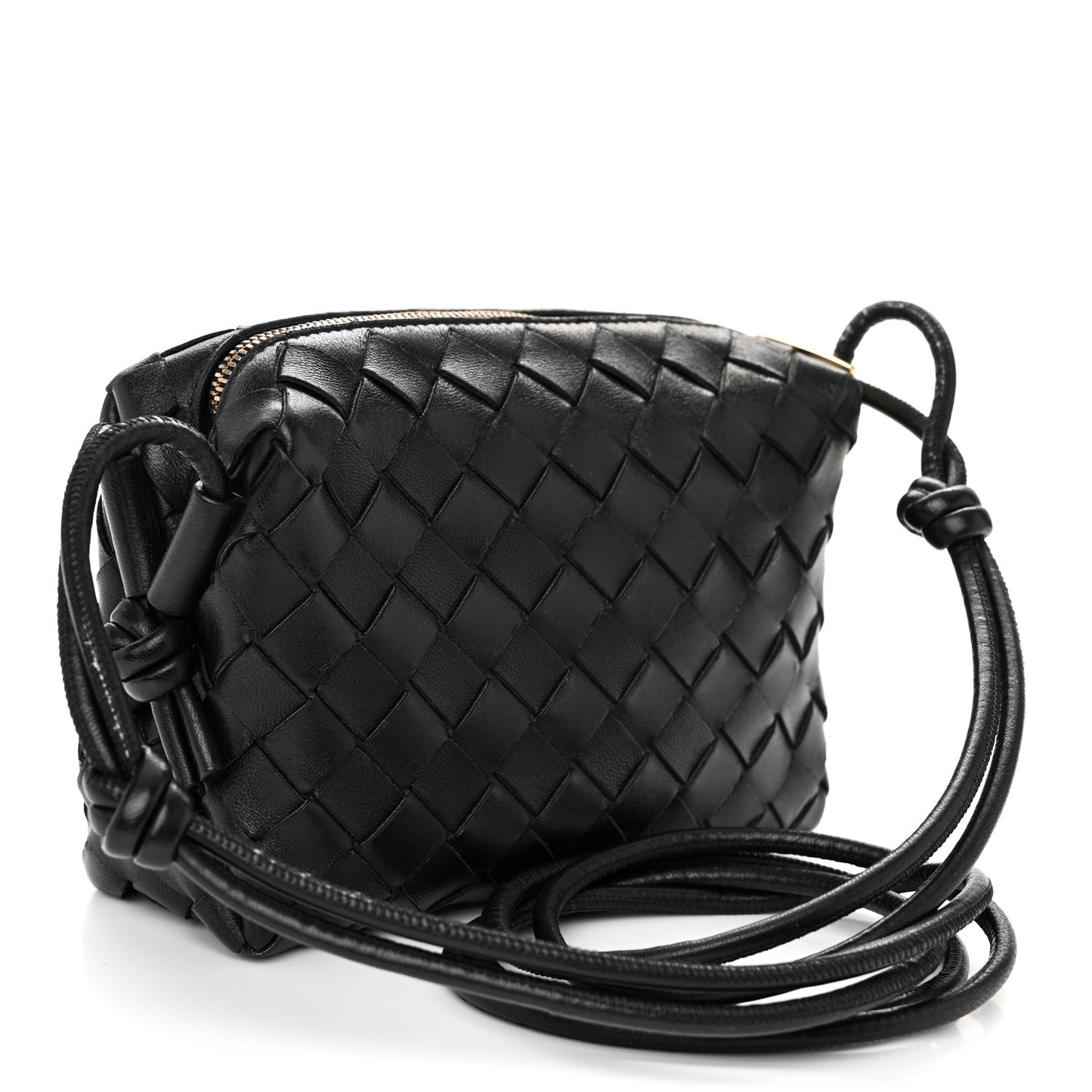 Nappa Intrecciato Mini Loop Camera Bag Black