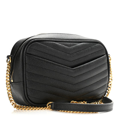 Saint Laurent Grain De Poudre Matelasse Monogram Mini Lou Camera Bag Black 3 of 10