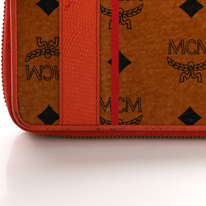 MCM Visetos Striped Zip Around Wallet Cognac 15 of 16