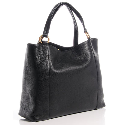 Gucci Pebbled Calfskin Twill Medium Tote Black 3 of 7