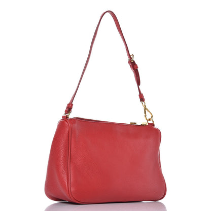 Prada Vitello Daino Pochette Bag Fuoco 3 of 8