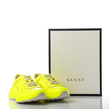 Gucci Calfskin Mens Rhyton Sneakers 10.5 Yellow Fluo 9 of 9
