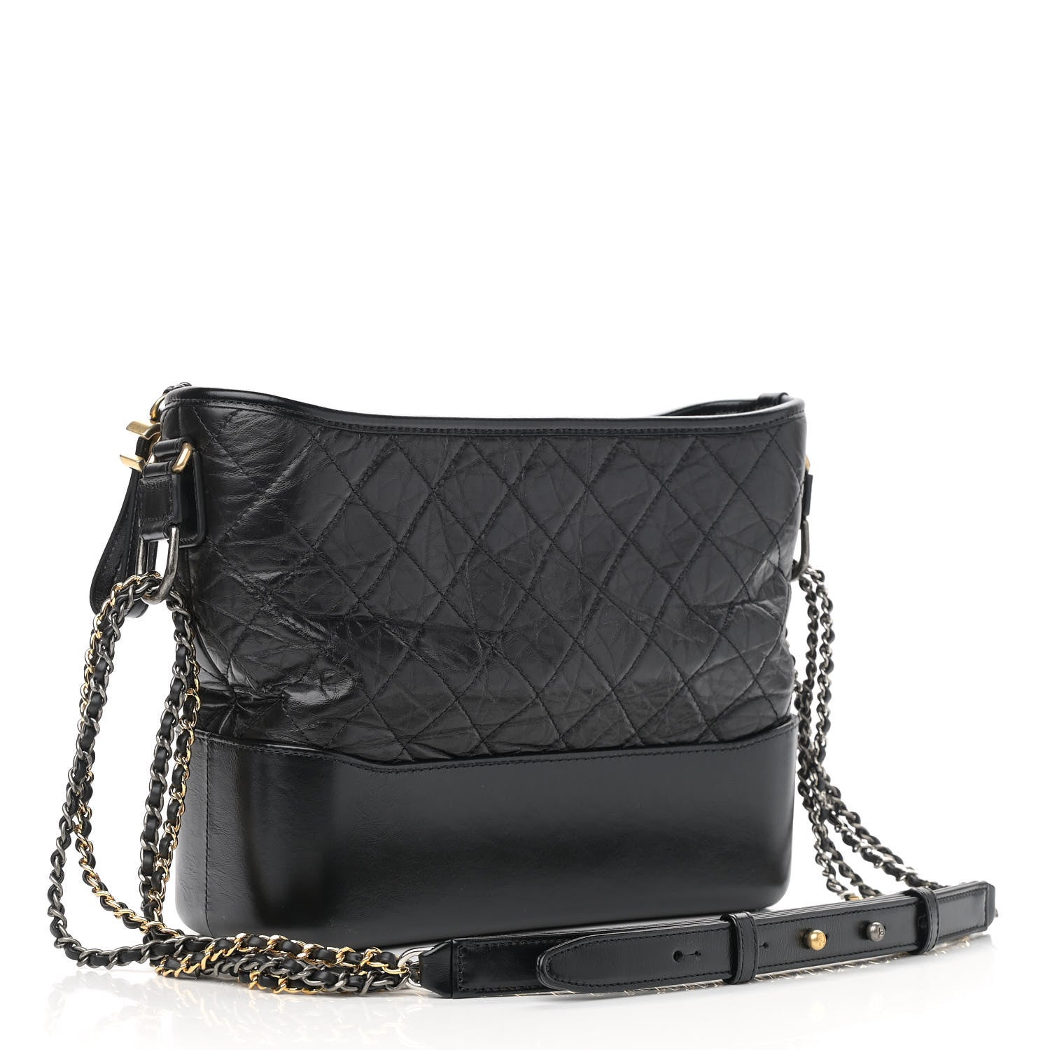 Chanel Aged Calfskin Quilted Medium Gabrielle Hobo Black 3 of 10