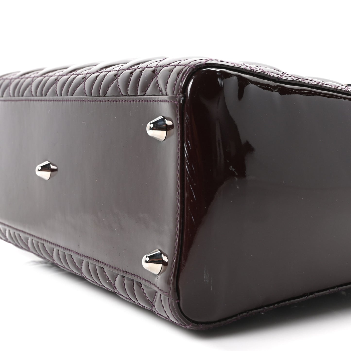Patent Cannage Large Lady Dior Burgundy
