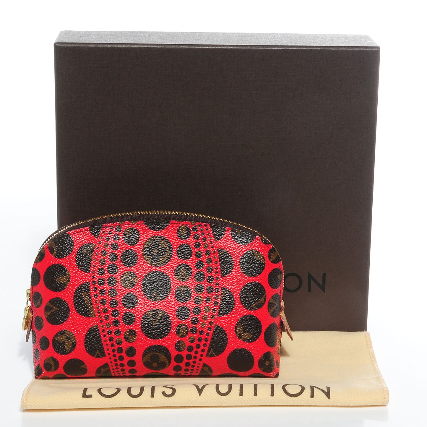 Monogram Kusama Pumpkin Dots Cosmetic Pouch Red