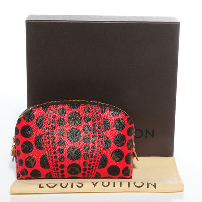 Louis Vuitton Monogram Kusama Pumpkin Dots Cosmetic Pouch Red 5 of 8