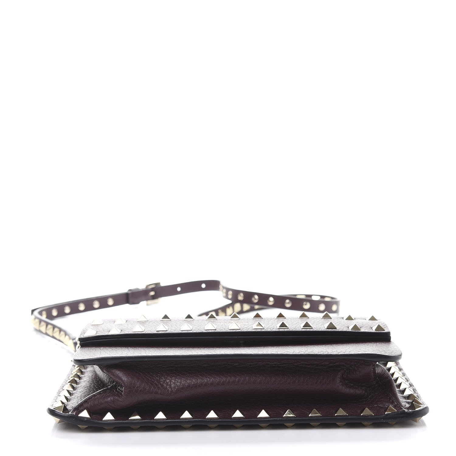 Valentino Garavani Pebbled Calfskin Rockstud Side Slip Crossbody Rubin 9 of 13