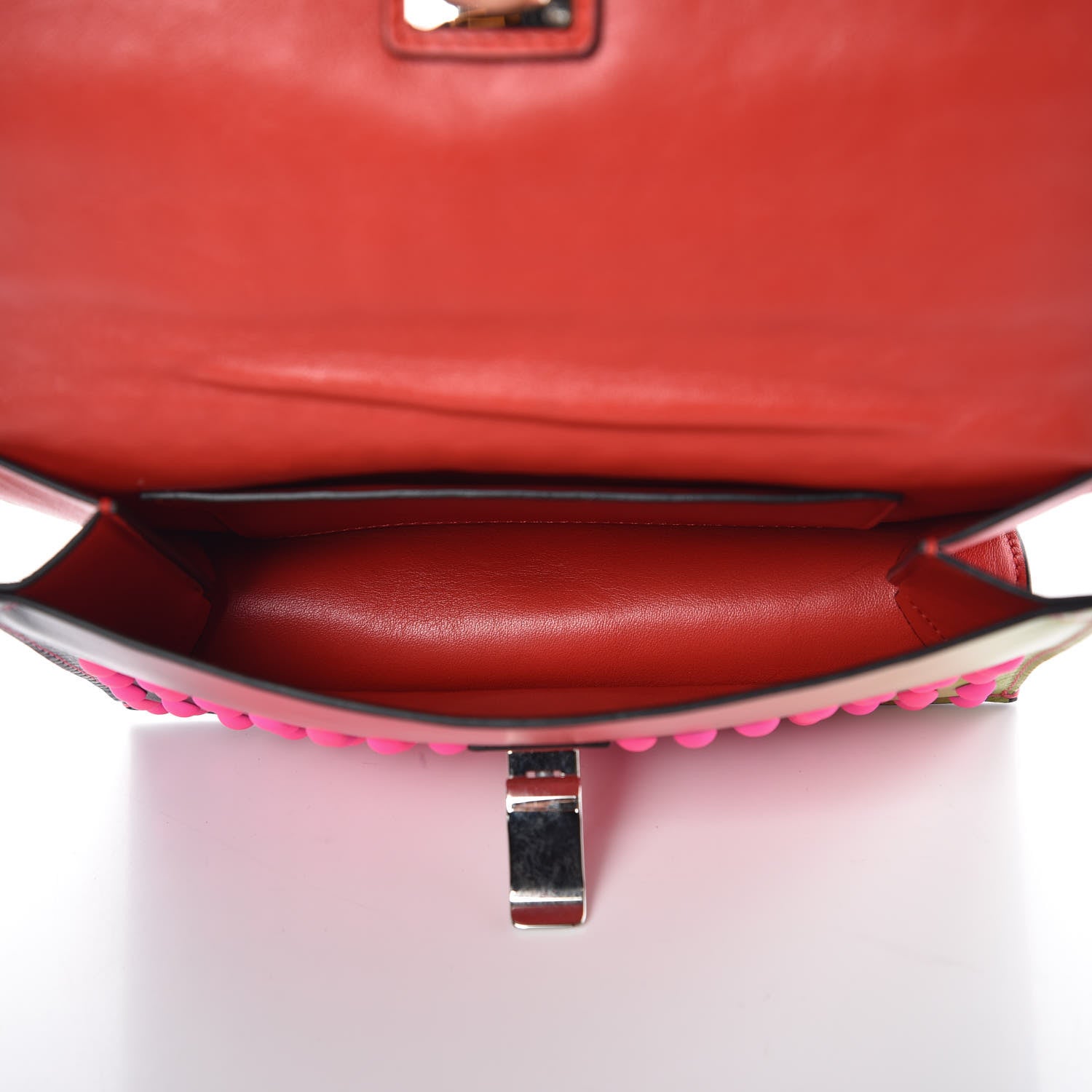 Proenza Schouler Calfskin Extra Small Studded Lunch Bag Clutch Red Degrade 5 of 7