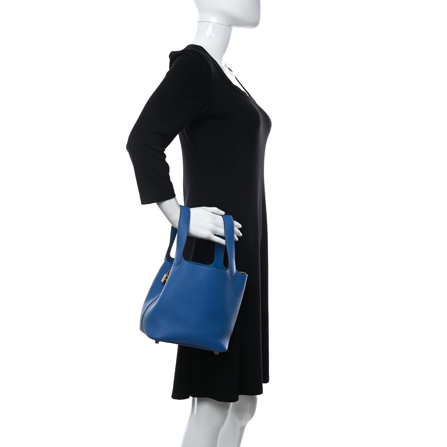 Hermes Taurillon Clemence Picotin Lock 18 PM Mykonos 2 of 12