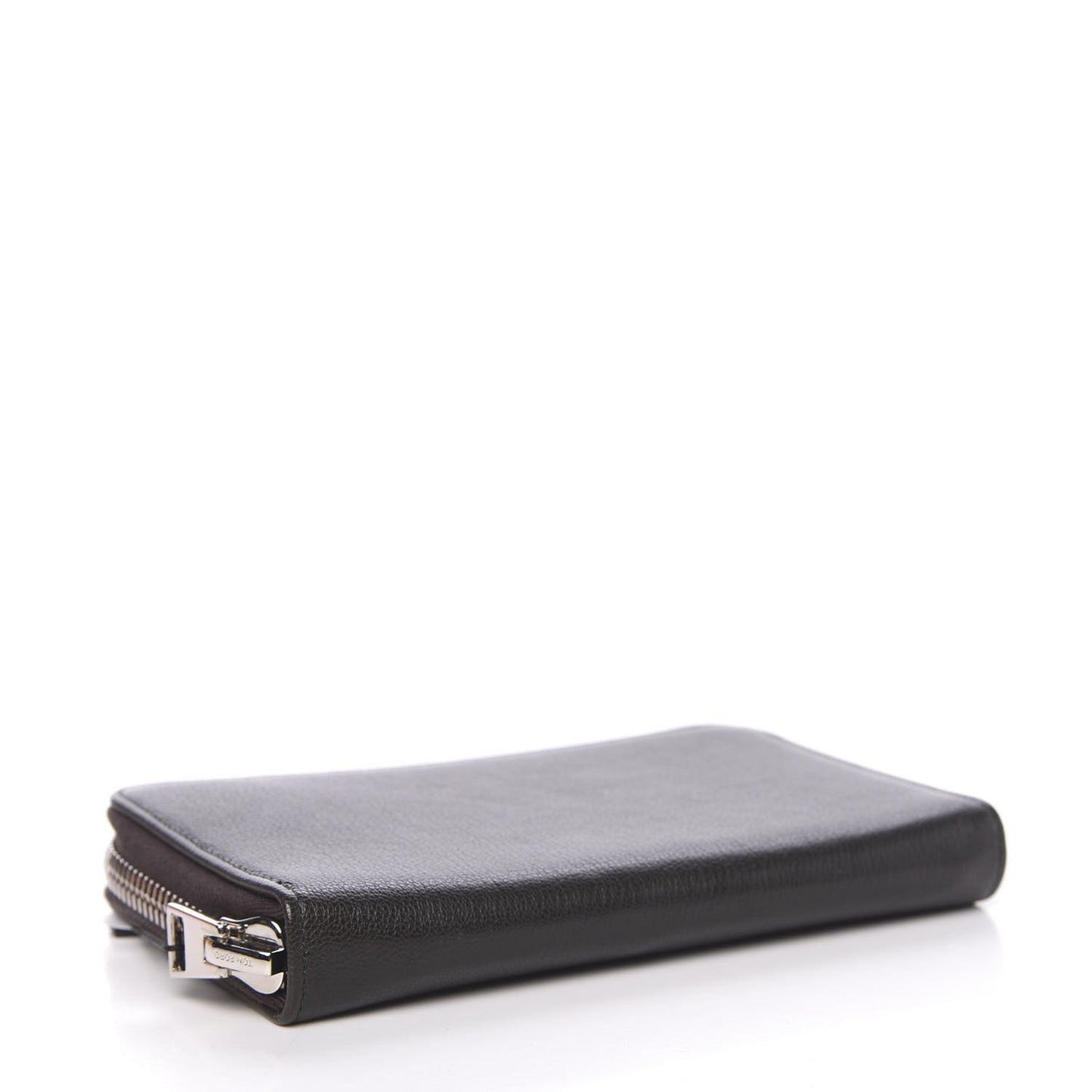 Calfskin Zip Around Wallet Dark Brown