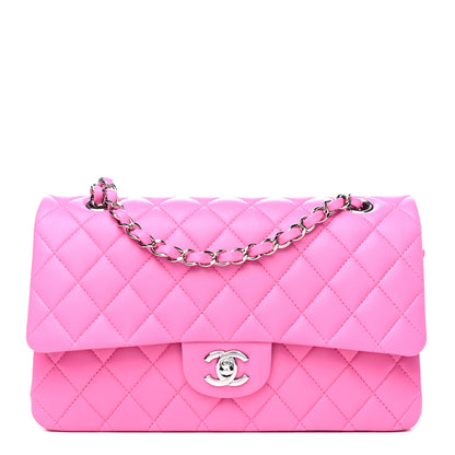 Chanel Lambskin Quilted Medium Double Flap Neon Pink 1 of 4