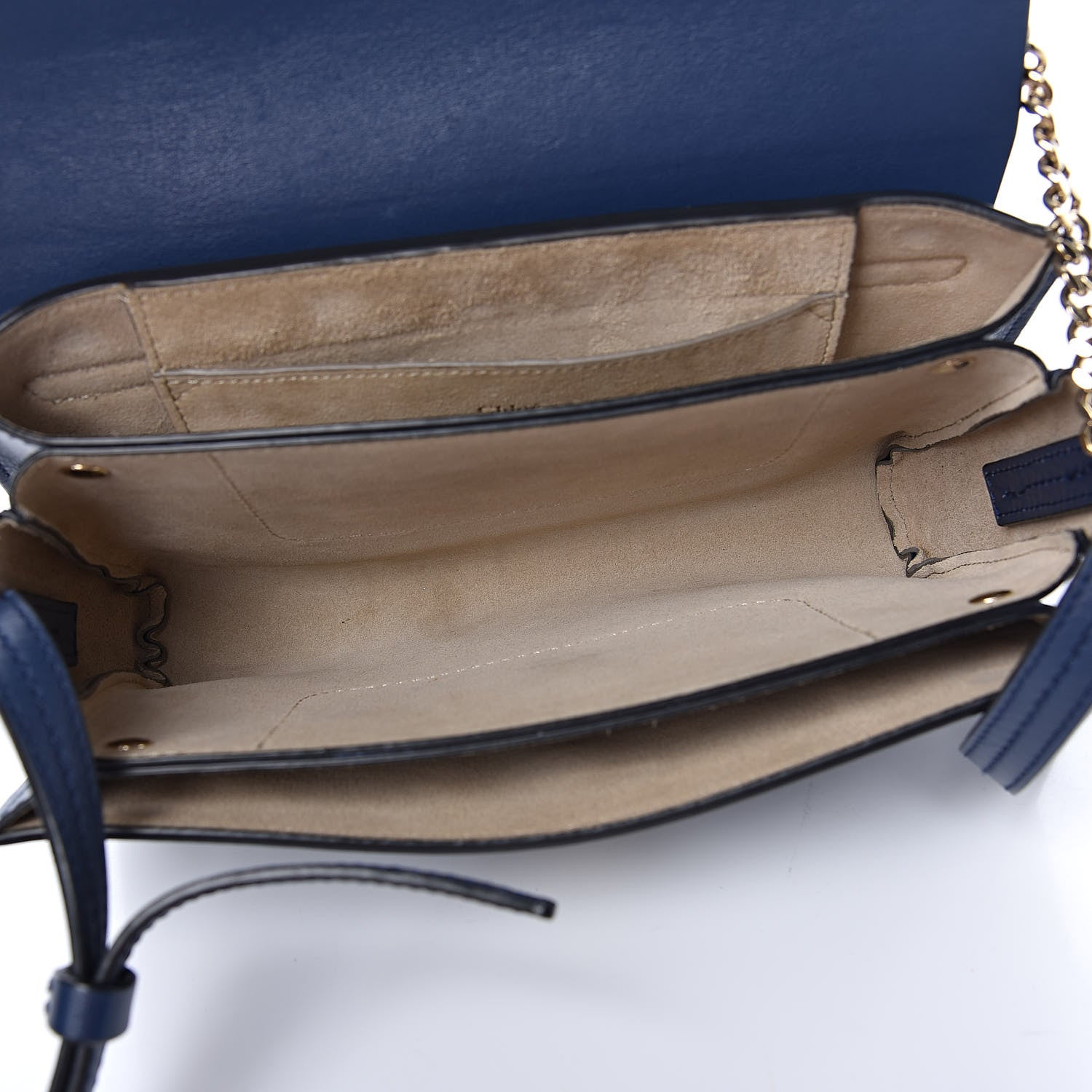 Chloe Suede Calfskin Small Faye Shoulder Bag Denim Blue 6 of 12