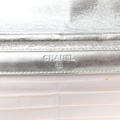 Chanel Nylon Travel Wallet On Chain WOC Metallic Silver 6 of 16