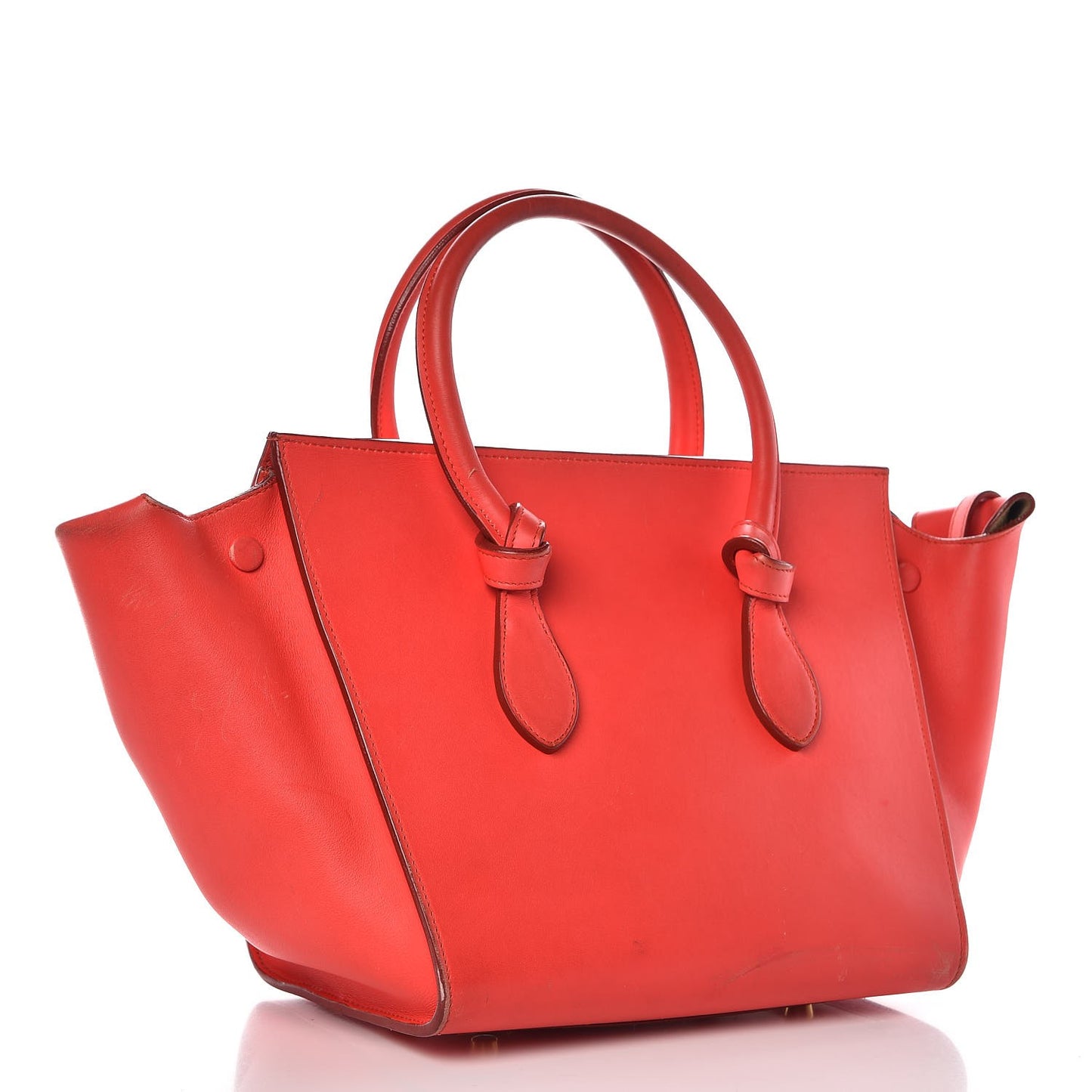 Smooth Calfskin Small Tie Knot Tote Red