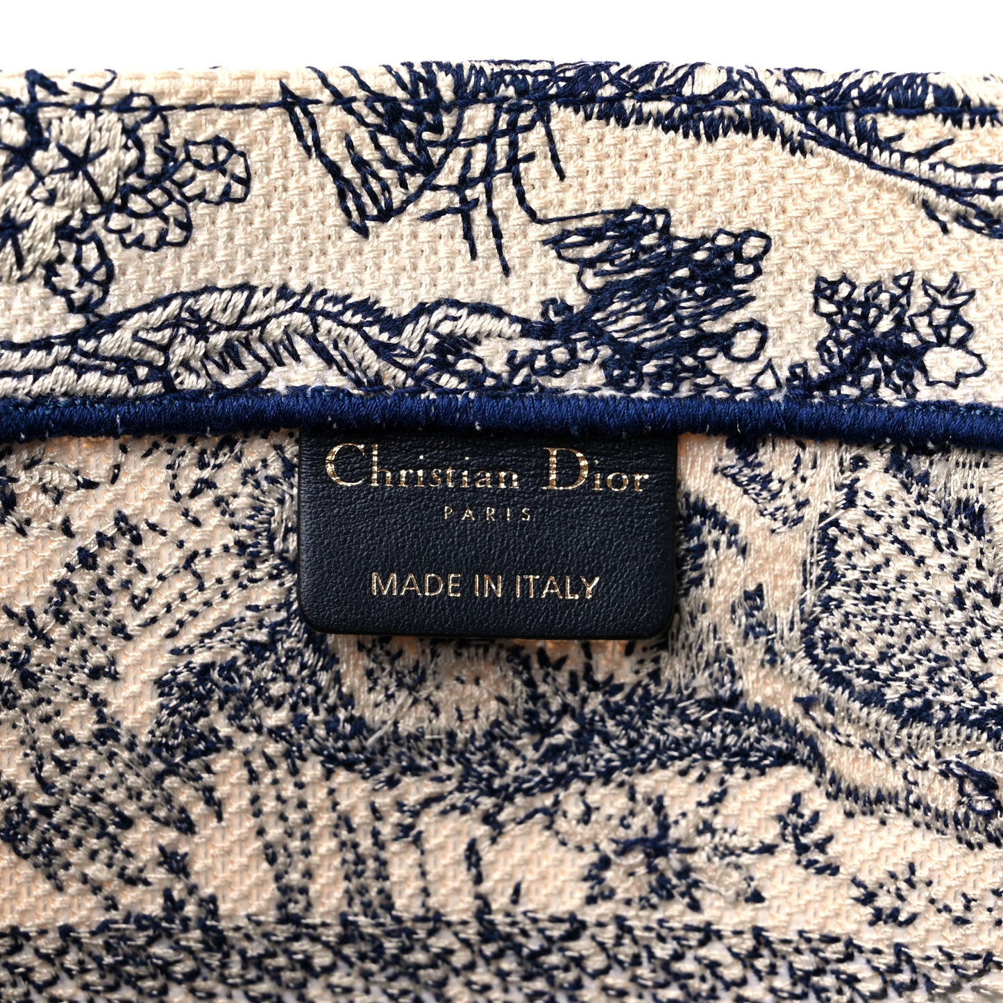 Canvas Embroidered Medium Dioriviera Toile De Jouy Book Tote Blue