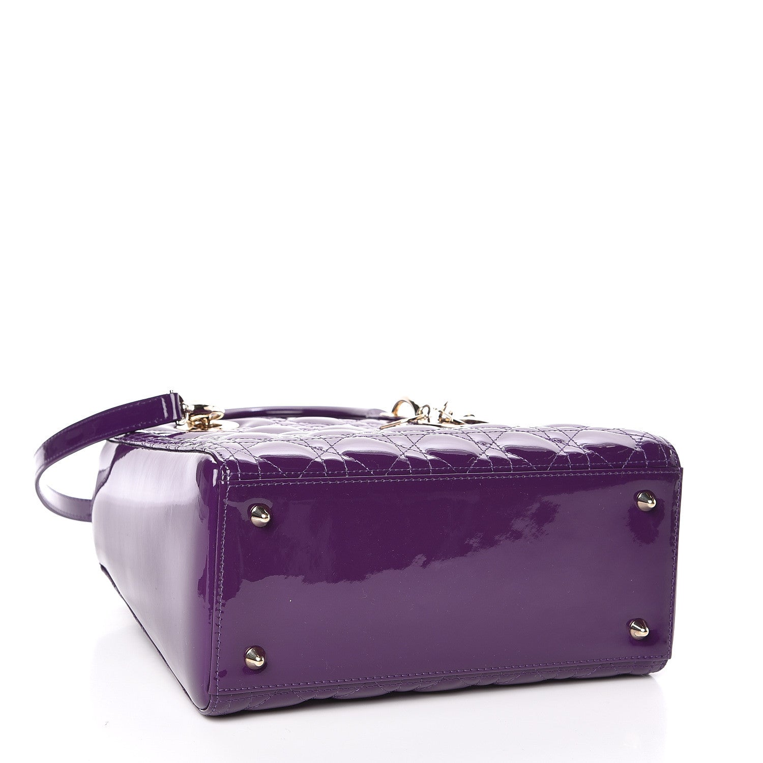 Christian Dior Patent Cannage Medium Lady Dior Purple 4 of 10
