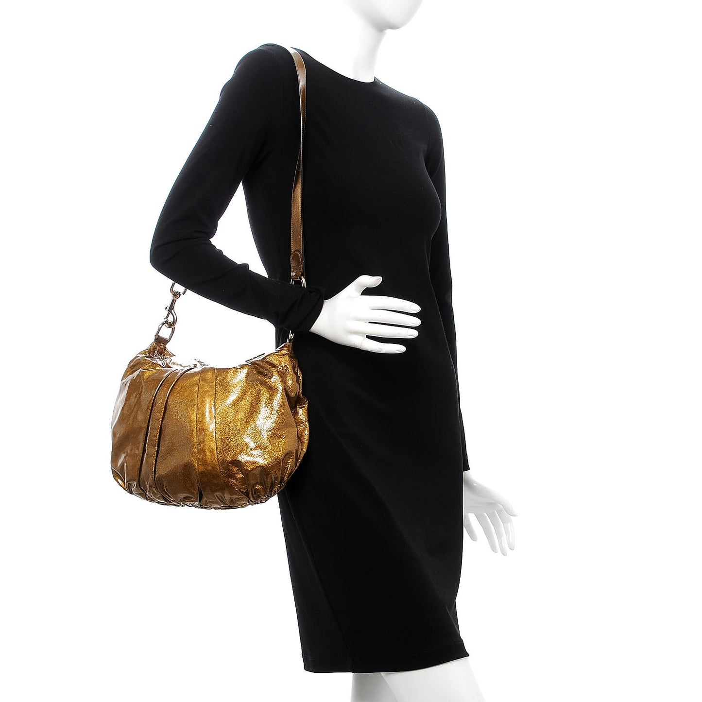 Metallic Patent Small Hysteria Gold