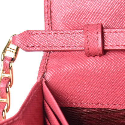 Prada Saffiano Metal Oro Chain Wallet Peonia 8 of 22