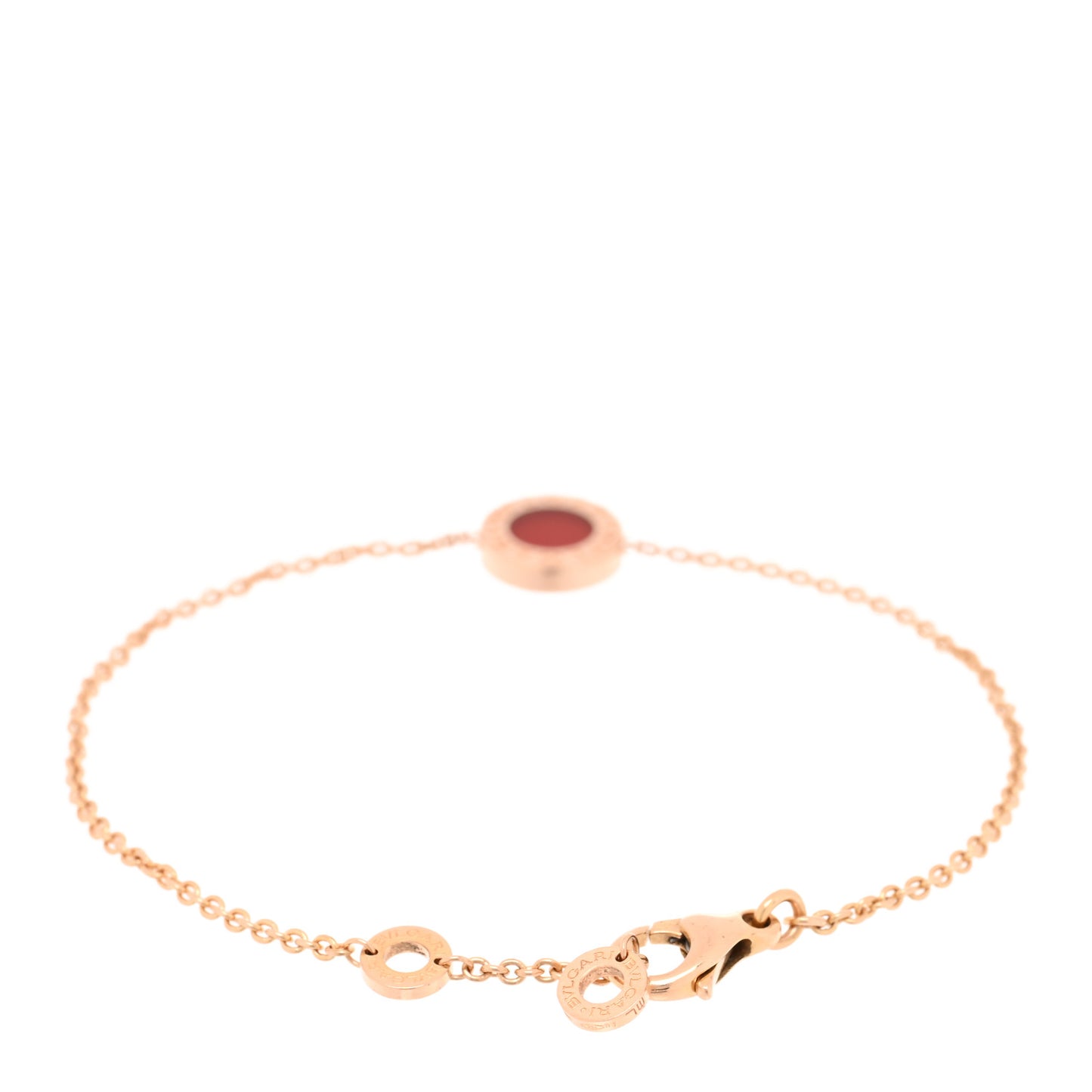 18K Rose Gold Mother of Pearl Carnelian BVLGARI BVLGARI Chain Bracelet