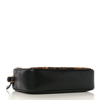 Saint Laurent Calfskin Leopard Print Monogram Lou Camera Bag Black 4 of 9