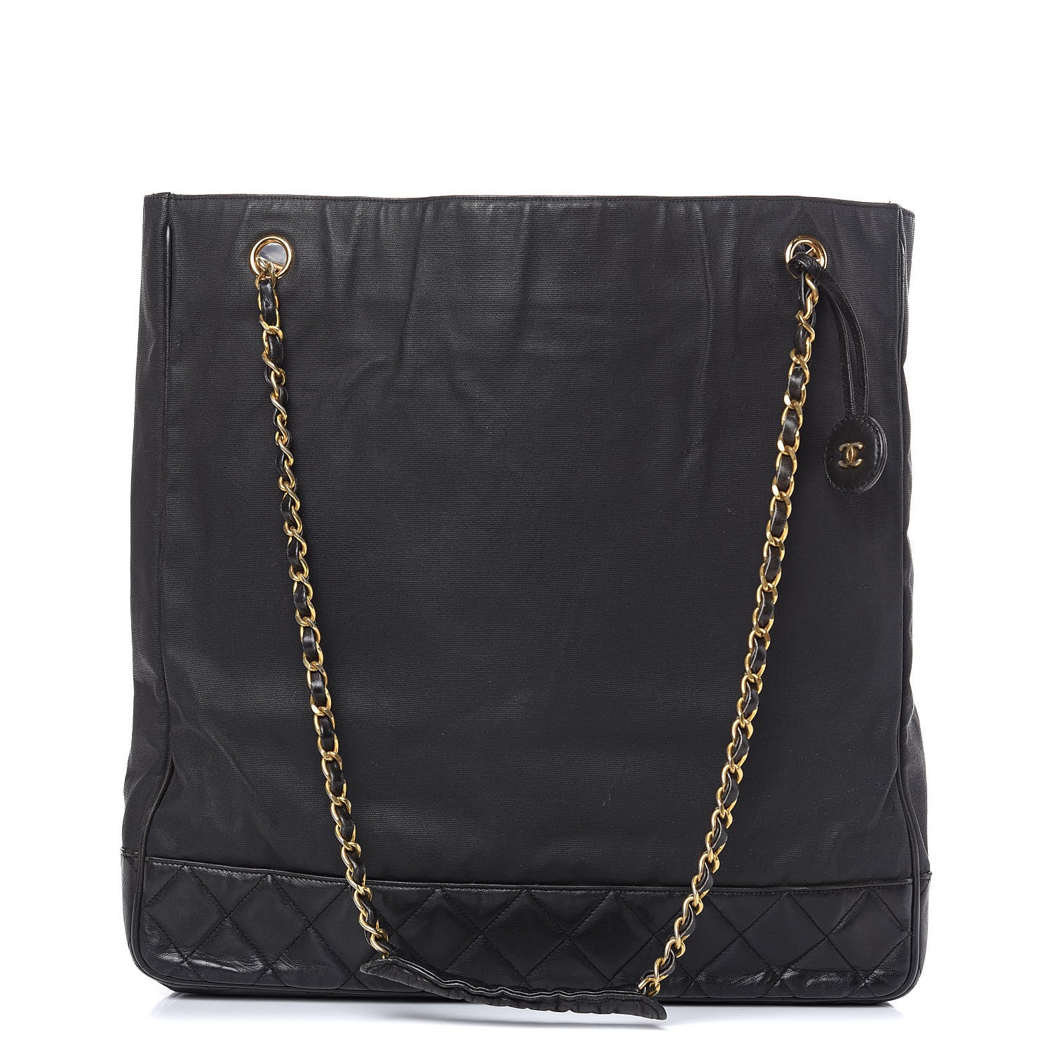 Chanel Canvas Calfskin Shopping Tote Black 1 of 15