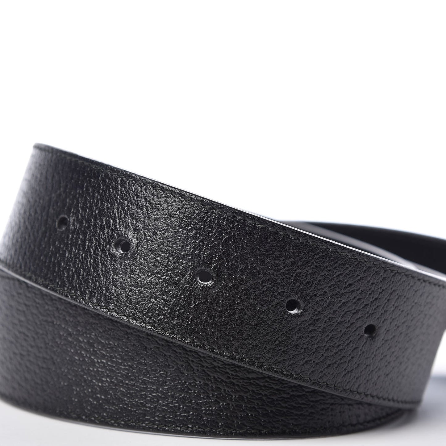 Textured Dollar Calfskin Nickel Double G 40mm Belt 80 32 Black