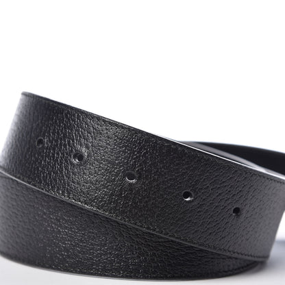 Gucci Textured Dollar Calfskin Nickel Double G 40mm Belt 80 32 Black 5 of 8