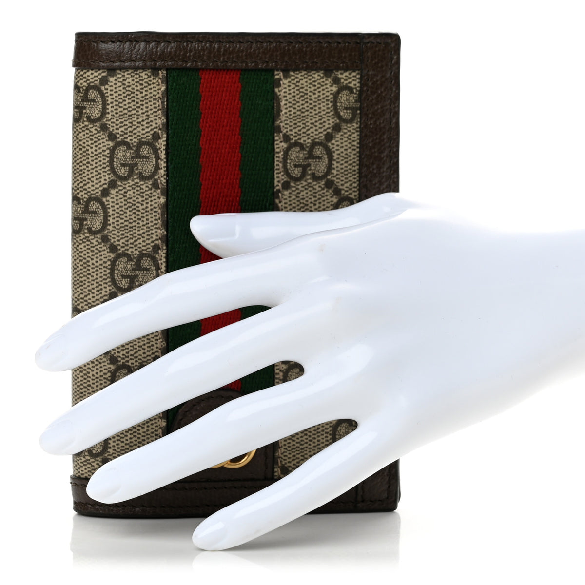 GG Supreme Monogram Web Ophidia Passport Case Beige New Acero