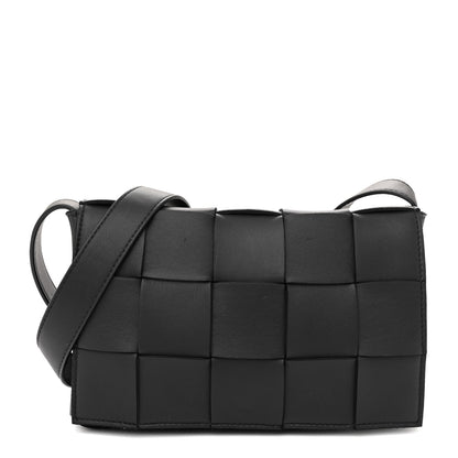 Bottega Veneta Lambskin Maxi Intrecciato Cassette Crossbody Bag Black 1 of 10