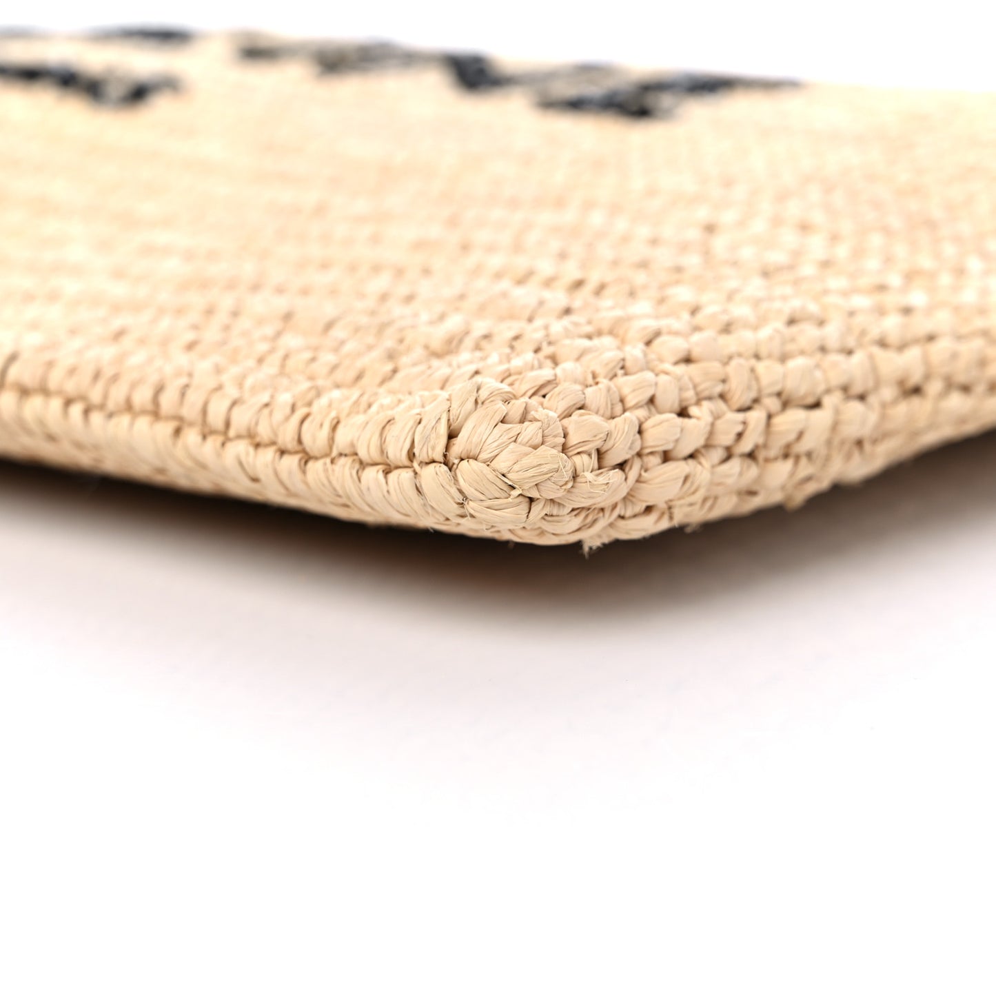 Raffia Sequin Large Pouch Black
