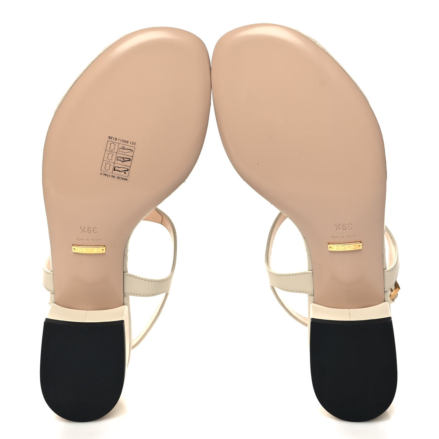 Nappa Matelasse Double G 35mm Thong Sandals 39.5 Mystic White