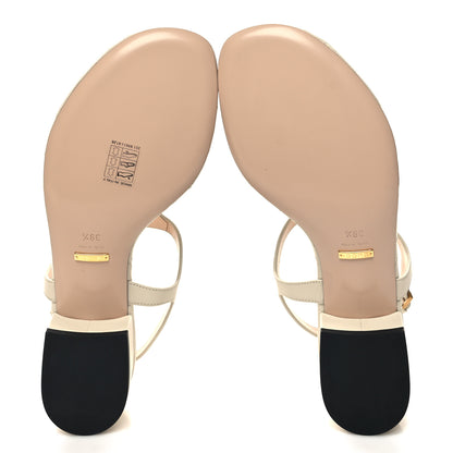 Gucci Nappa Matelasse Double G 35mm Thong Sandals 39.5 Mystic White 5 of 9