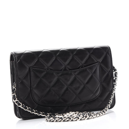 Chanel Lambskin Quilted Wallet On Chain WOC Black 3 of 12
