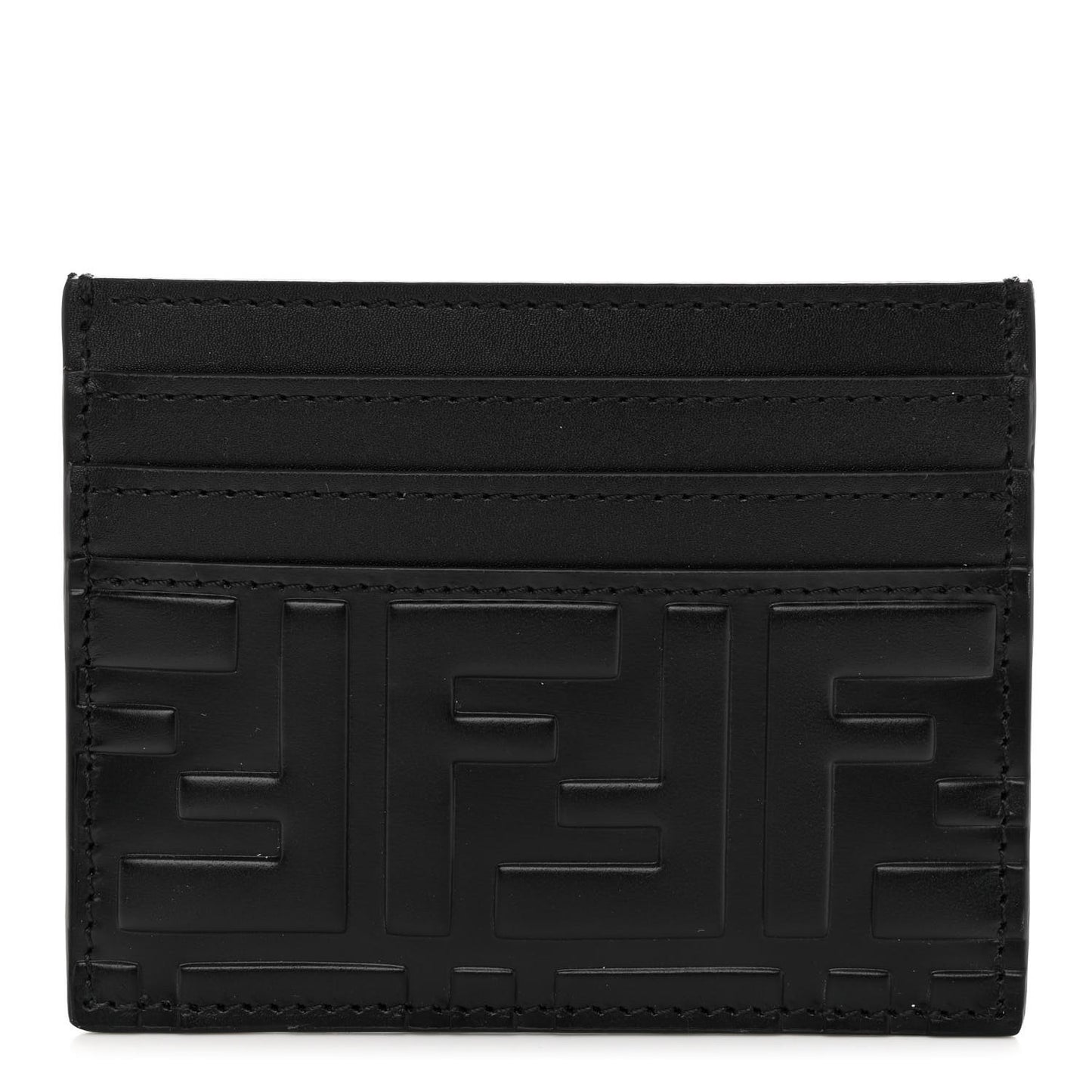 Vitello Grace FF Embossed Card Holder Black