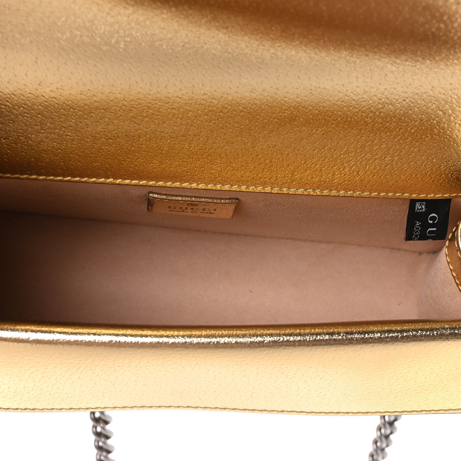 Gucci Metallic Textured Calfskin Crystal Small Dionysus Shoulder Bag Gold 5 of 9