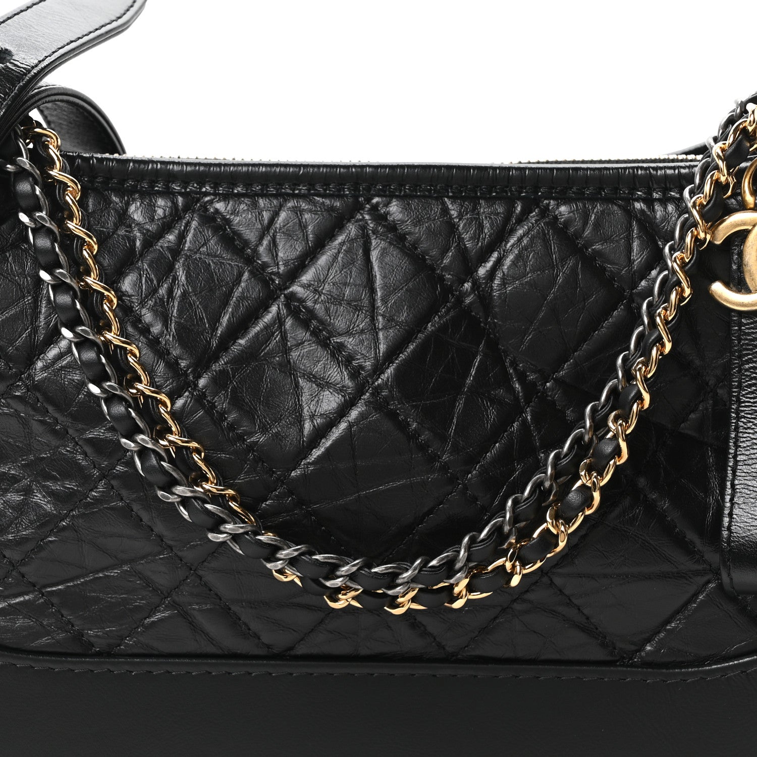 Chanel Aged Calfskin Quilted New Medium Gabrielle Hobo Black 8 of 10