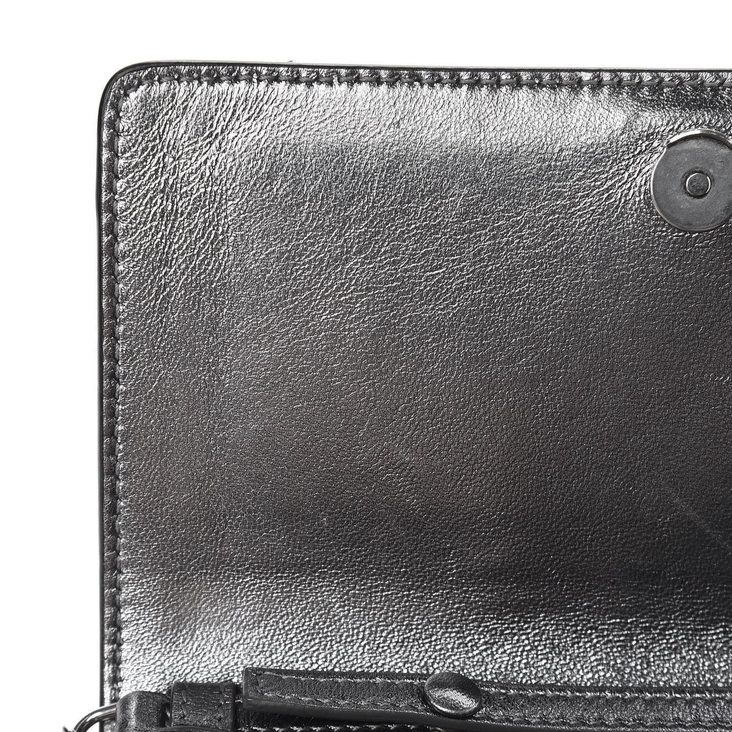 Lambskin Emblem Chain Wallet Black