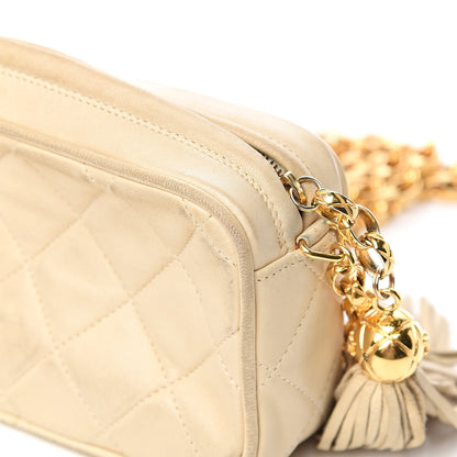 Chanel Lambskin Small Tassel Camera Case Beige 17 of 21