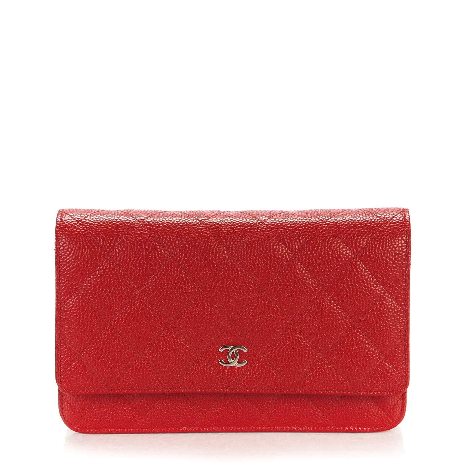 Chanel Caviar Quilted Wallet On Chain WOC Dark Red 1 of 5