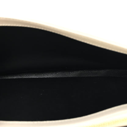 Saint Laurent Grain De Poudre Matelasse Chevron Monogram Chain Wallet Crema Soft 5 of 9