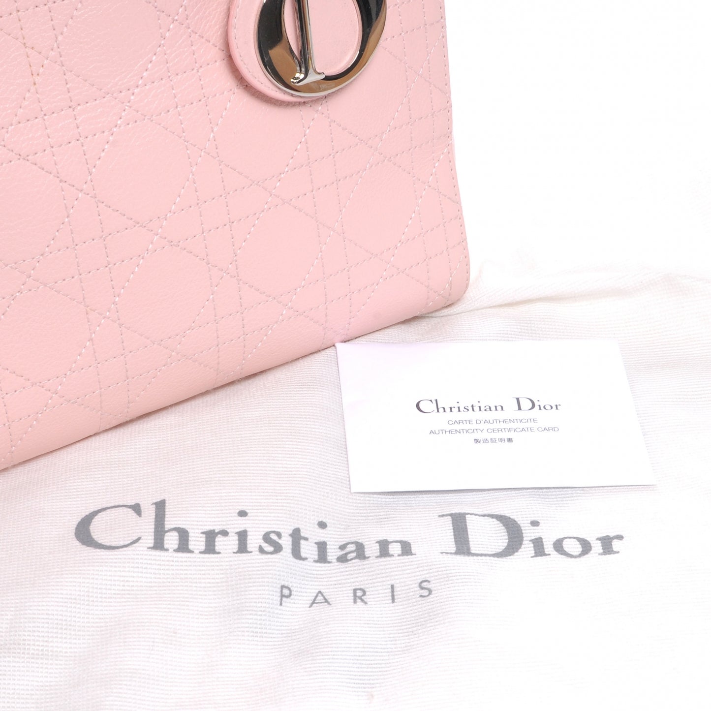 Leather Stitched Cannage Medium Lady Dior Pink